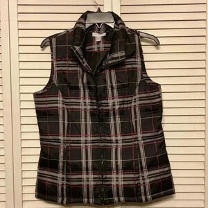 Charter Club Plaid Vest Size Med